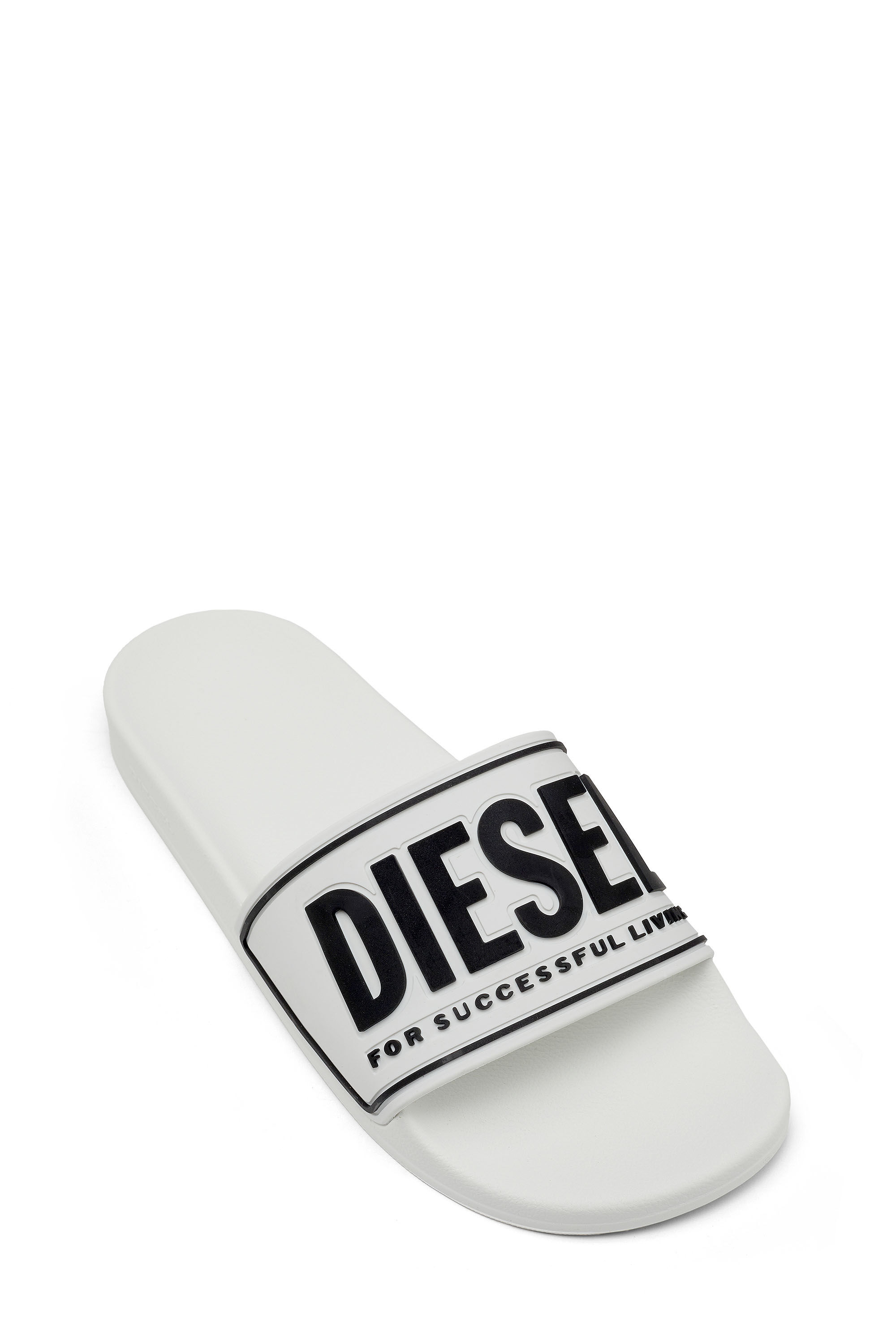 Diesel - SA-MAYEMI CC W, Damen Sa-Mayemi-Pantoletten aus Gummi mit Logoprägung in Weiß - 6