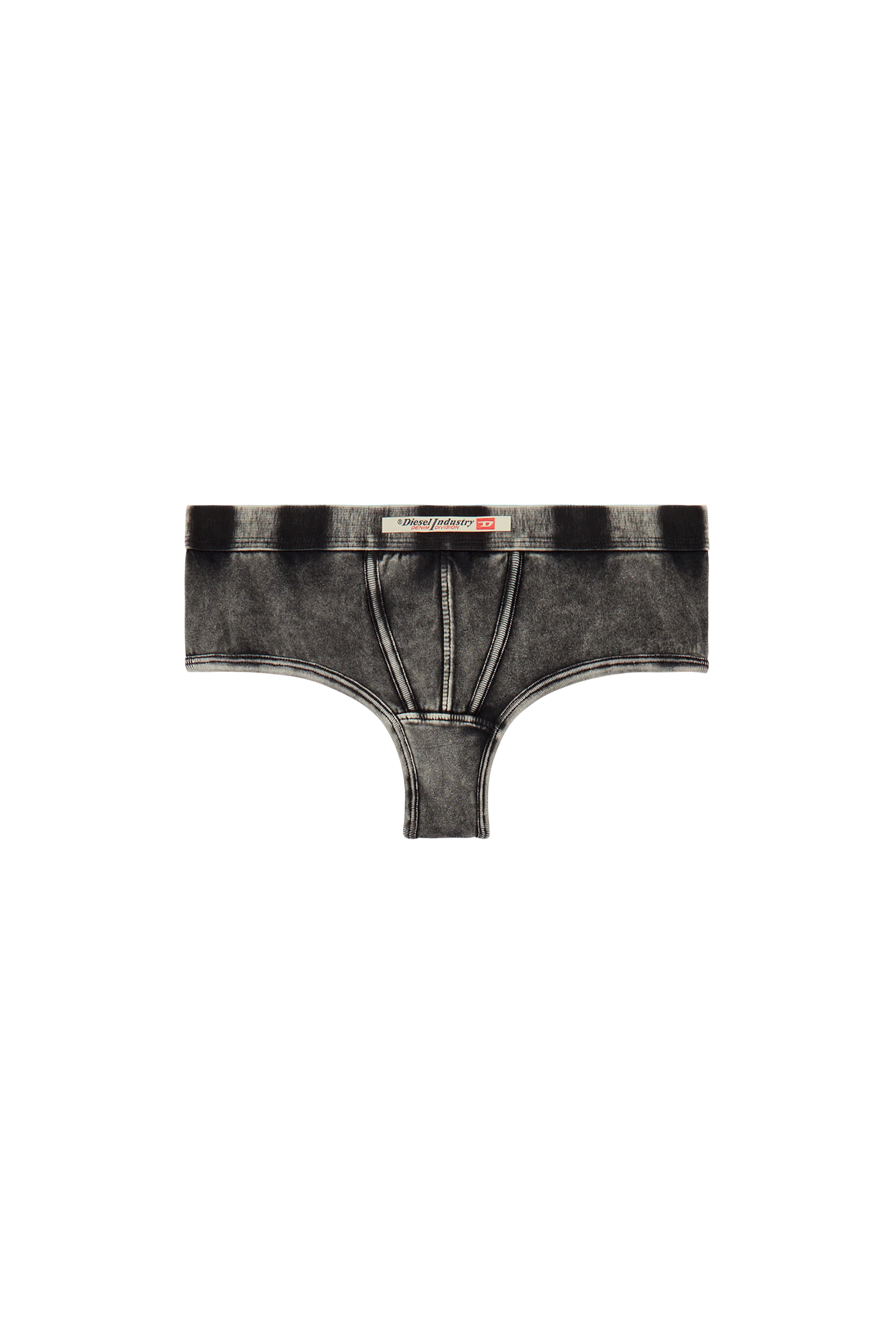 Diesel - UFPN-CLODIA, Damen Tanga aus Denim-Effekt-Jersey in Schwarz - 4