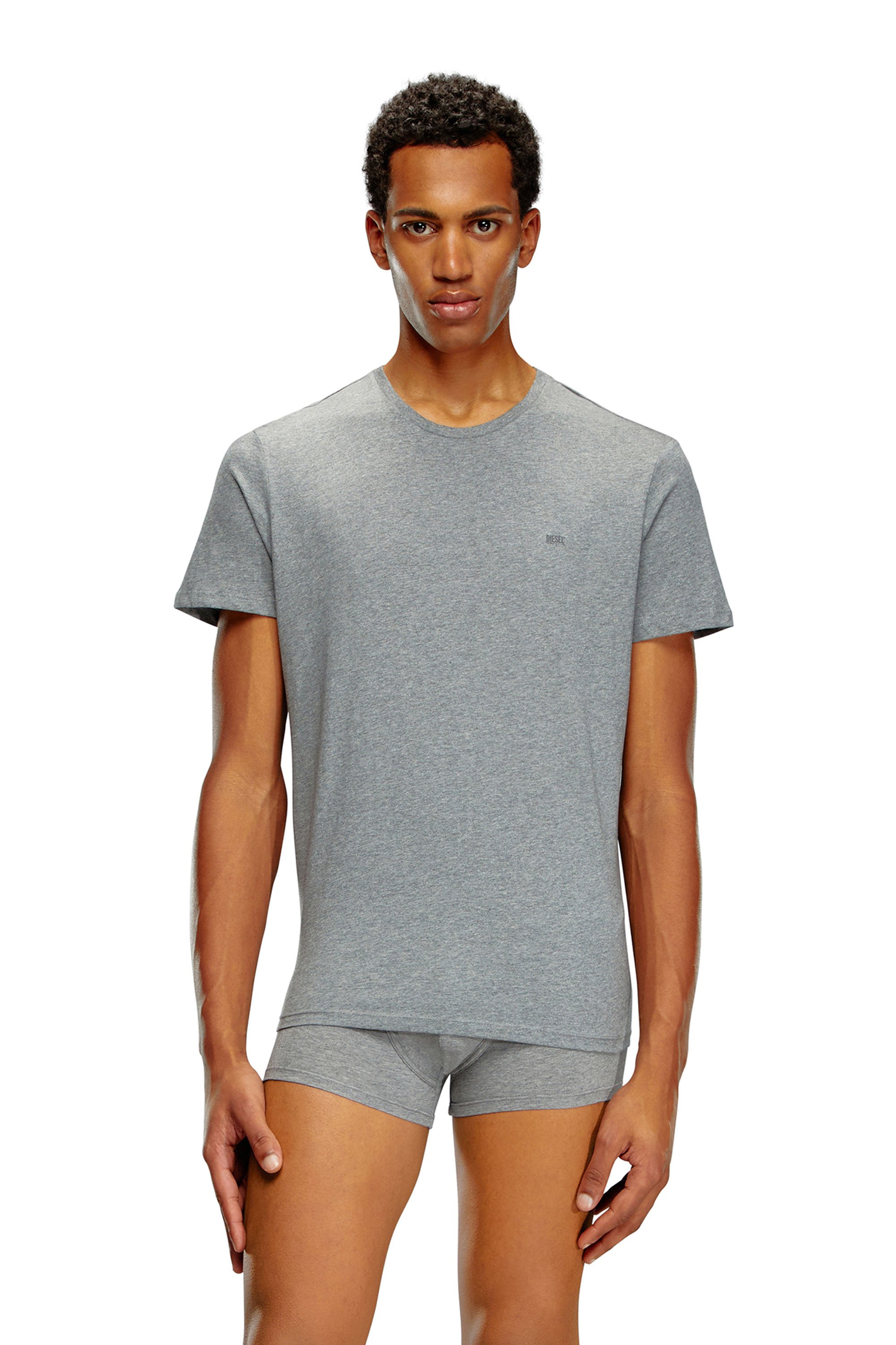 Diesel - UMTEE-JAKETHREEPACK, Herren T-Shirts mit Rundhalsausschnitt im Dreierpack in Grau/Weiss - 2