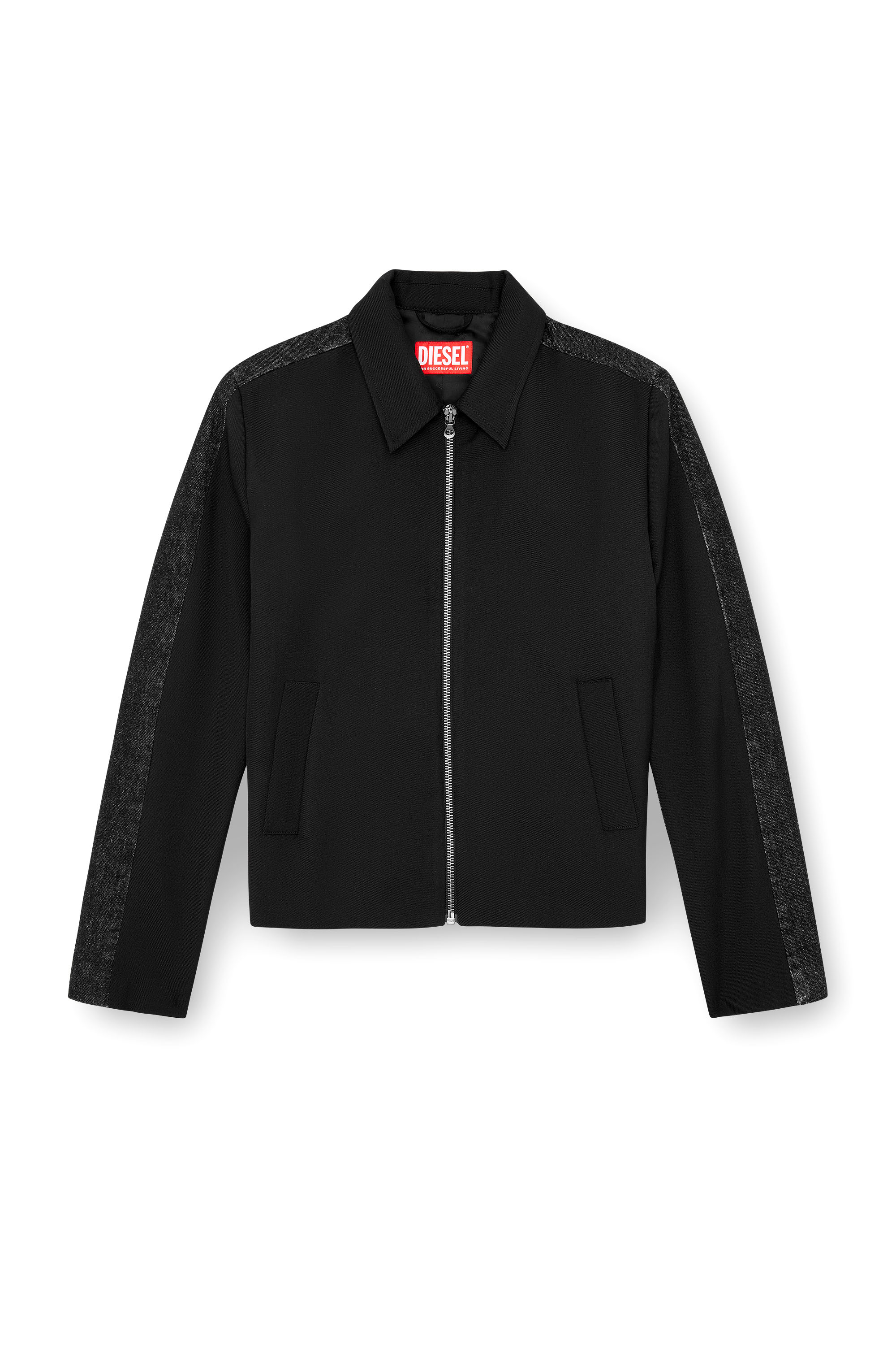 Diesel - J-RHEIN, Herren Blouson aus einer Wollmischung und Denim in Schwarz - 3