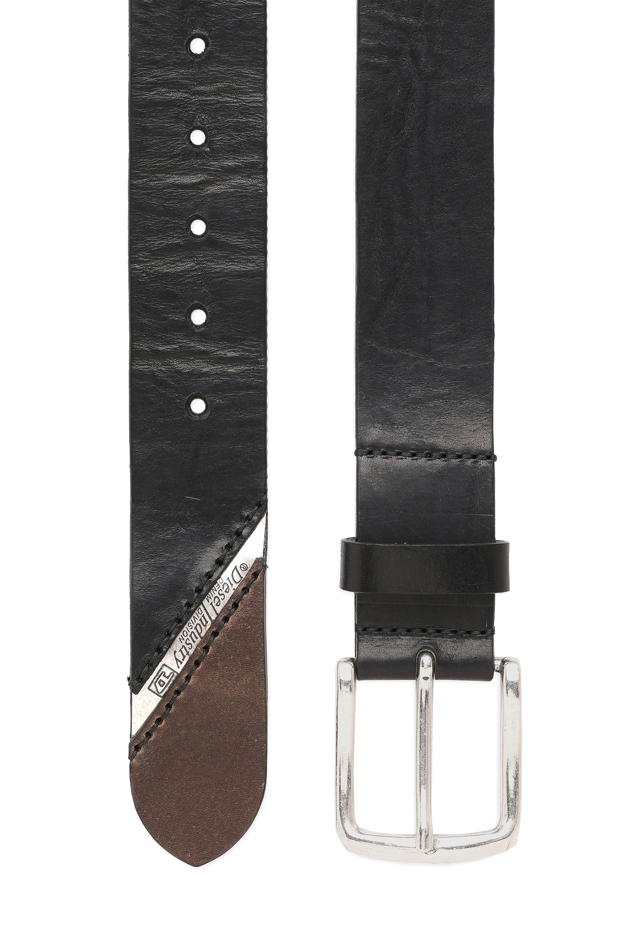Diesel - B-LINE, Herren Gürtel aus behandeltem Leder mit Diesel-Logo in Schwarz - 3